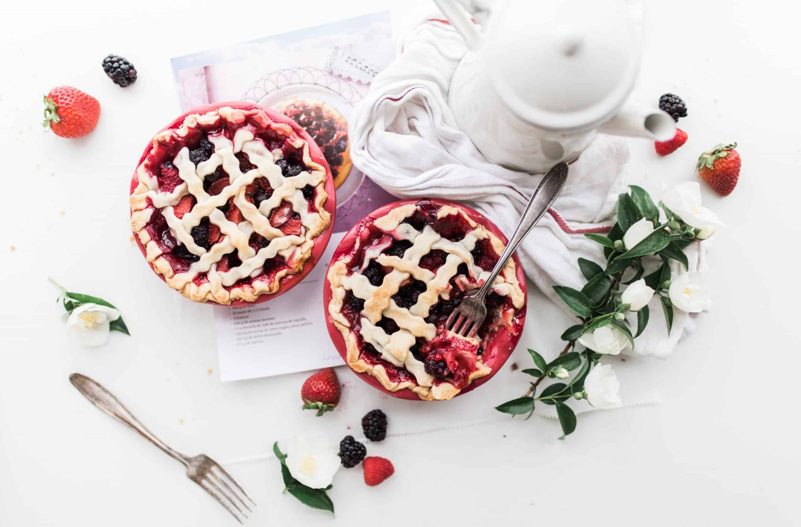 Strawberry Fruit Pies Served With Tea